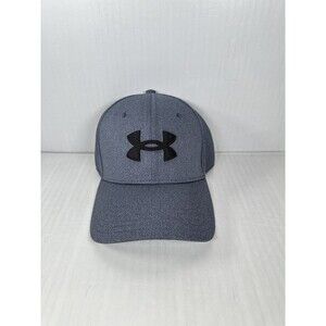 Size M/L Under Armour Blitzing Cap HeatGear Sweatband Wicks Stretch Navy Black